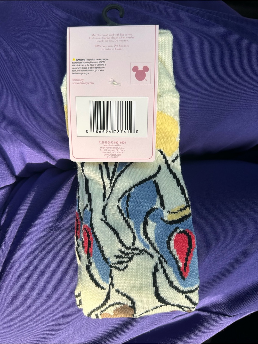 New Disney Princess Crew Socks Trio - Cinderella, Tiana & Snow White - Picture 6 of 11